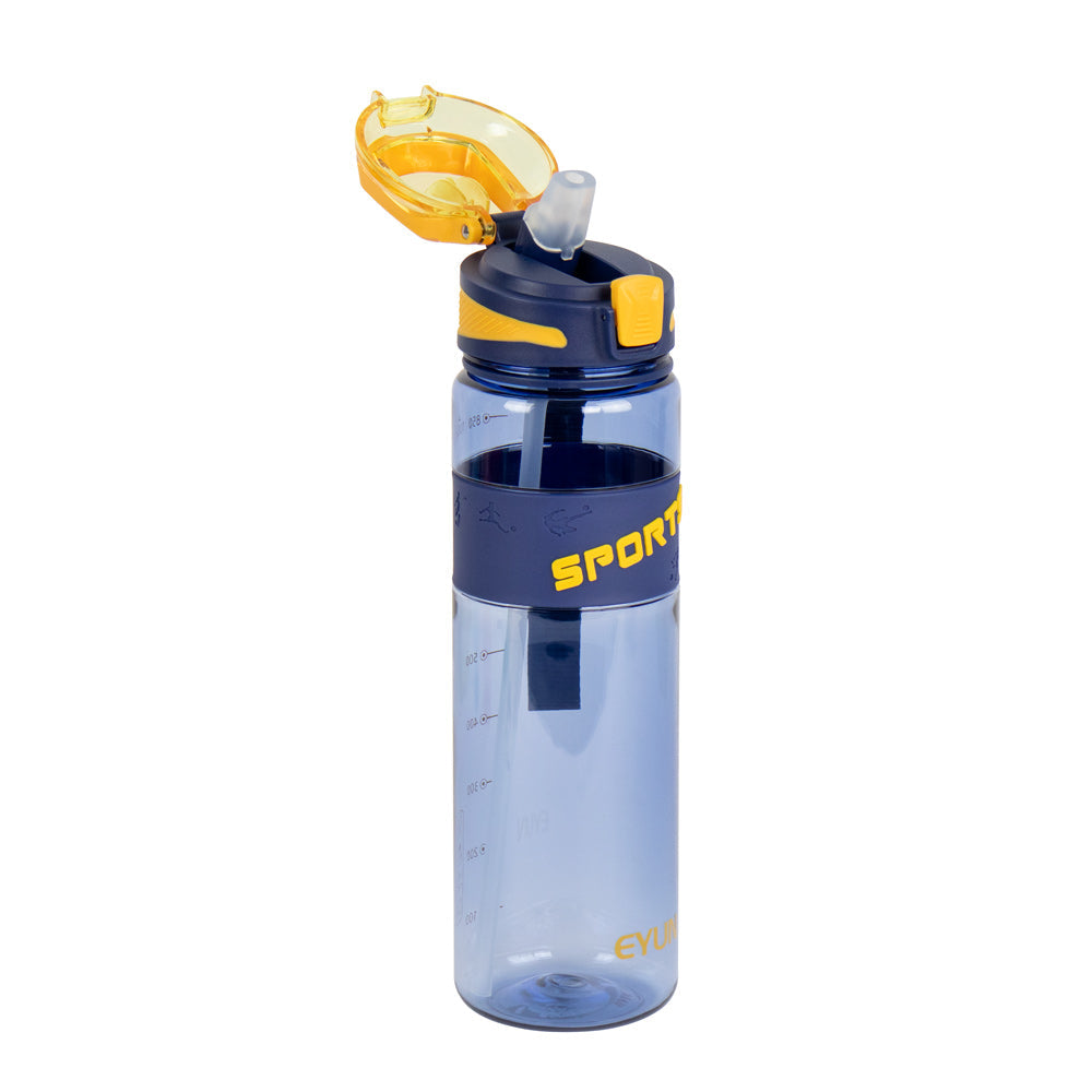 Plastic Water Drinking Bottle with Straw 23 x 8 cm Assorted Colours 7452 (Parcel Rate) (Copy)