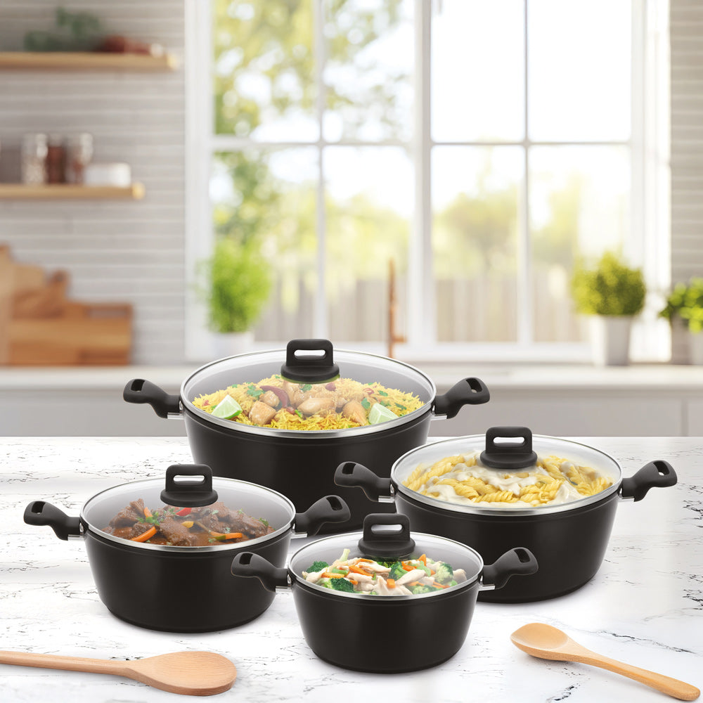 SQ Professional Zoya Forged Stockpot Set of 4 Marbled Grey 11718 (Big Parcel Rate) (Copy)