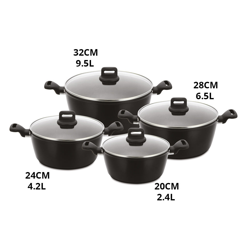 SQ Professional Zoya Forged Stockpot Set of 4 Marbled Grey 11718 (Big Parcel Rate) (Copy)