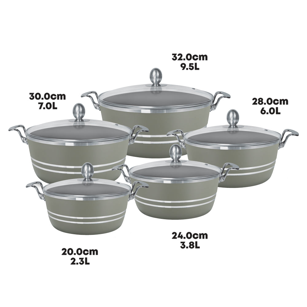 SQ Professional Seramiq Mianra Diecast Stockpot Set of 5 Axinite 4925 (Big Parcel Rate) (Copy)