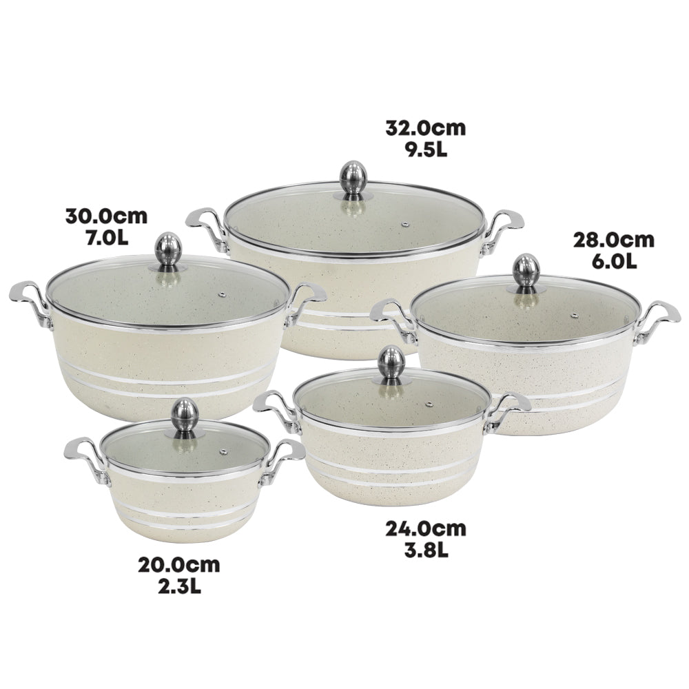 SQ Professional Seramiq Mianra Diecast Stockpot Set of 5 Moonstone 11725 (Big Parcel Rate) (Copy)