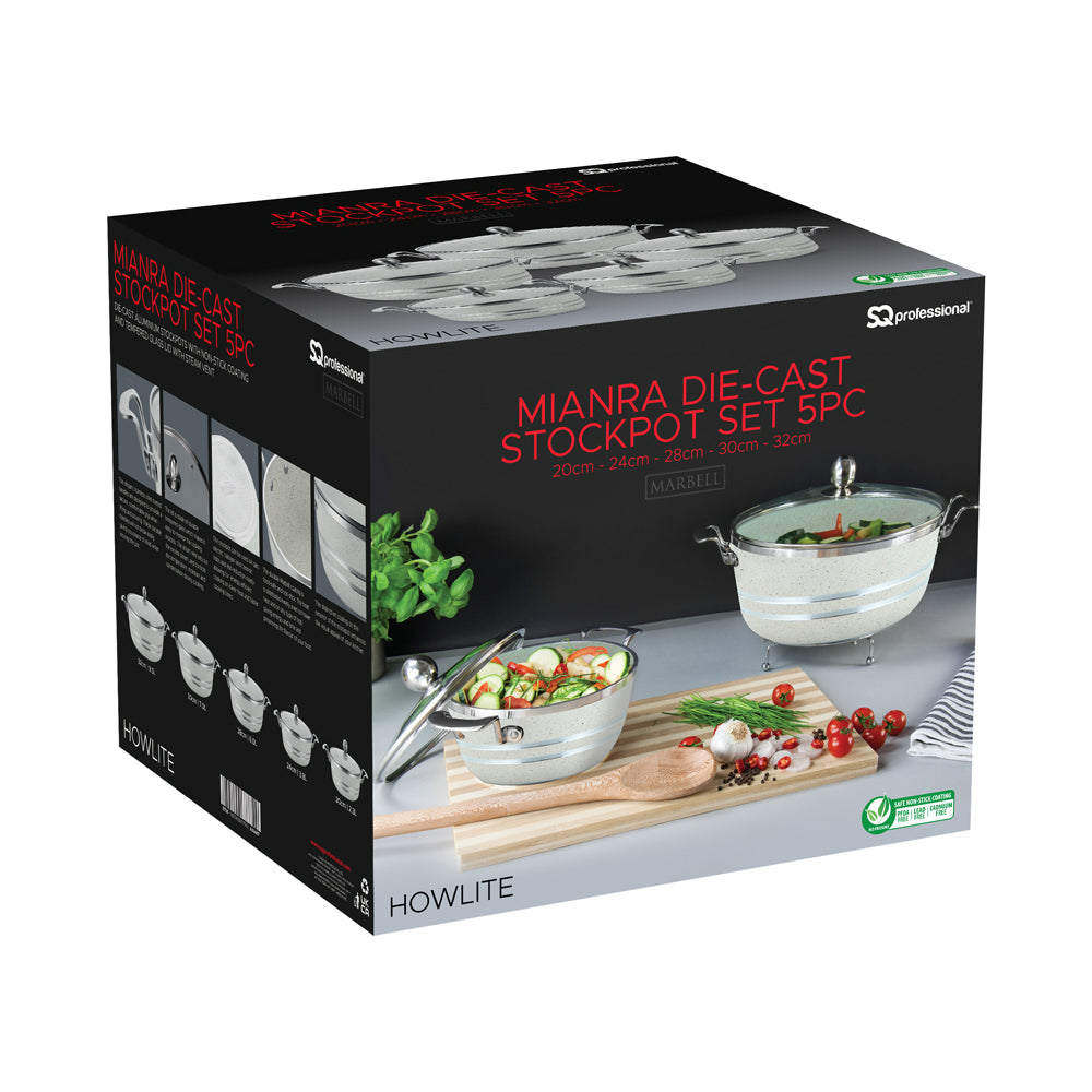 SQ Professional Seramiq Mianra Diecast Stockpot Set of 5 Moonstone 11725 (Big Parcel Rate) (Copy)