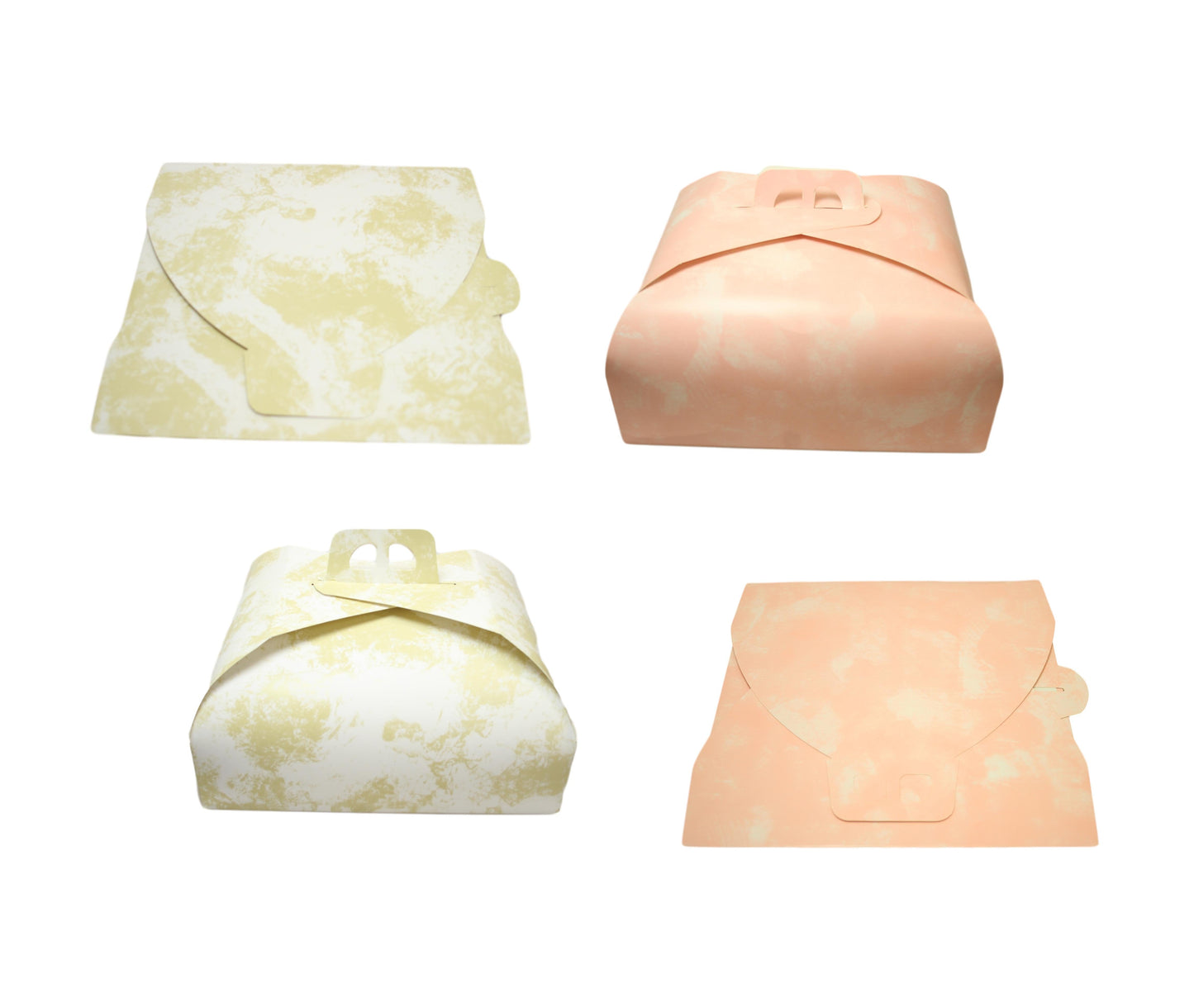 Paper Cake Box Pink/Gold Festive Square Easy Assemble Cake Box 36 x 36cm 1 Pack 6268 (Parcel Rate)