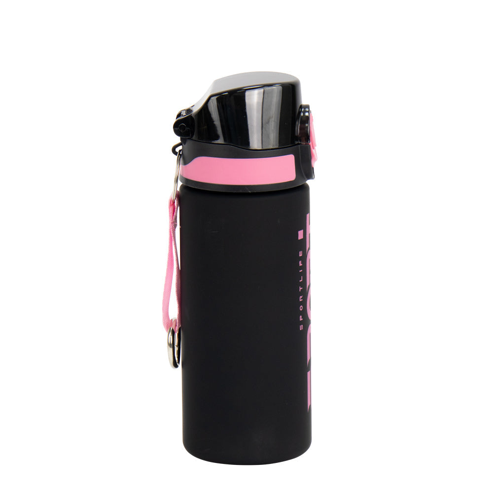 Durane Eyun® Black Plastic Sports Gym Water Drinking Bottle with Straw and Carry Loop 700ml Assorted Colours 11699 (Parcel Rate) (Copy)