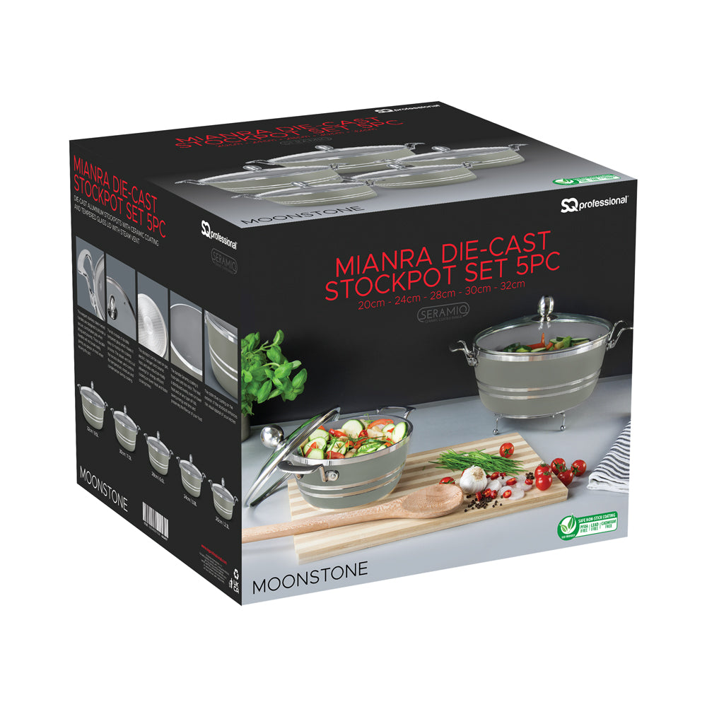 SQ Professional Seramiq Mianra Diecast Stockpot Set of 5 Axinite 4925 (Big Parcel Rate) (Copy)