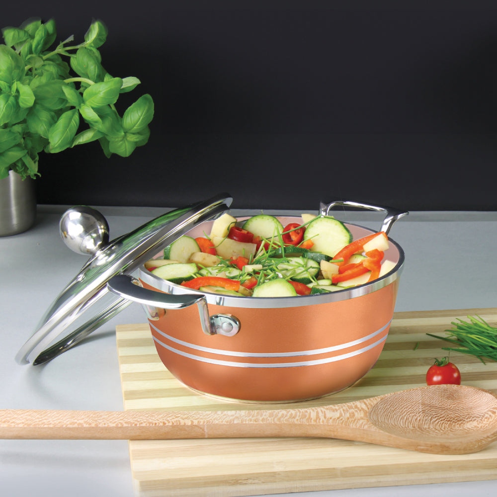 SERAMIQ Diecast Ceramic Casserole Stockpot Kitchen Set Axinite 5 Pack 4925  (Big Parcel Rate)