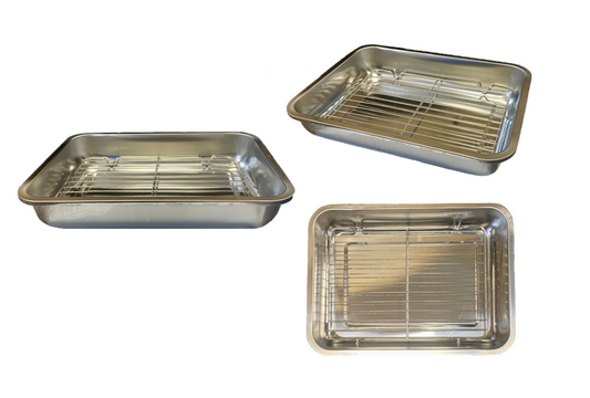 Metal Roasting Lasagne Tray Pan with Grill Rack 35.5 x 26.5 x 7cm 7953 (Parcel Rate) (Copy)
